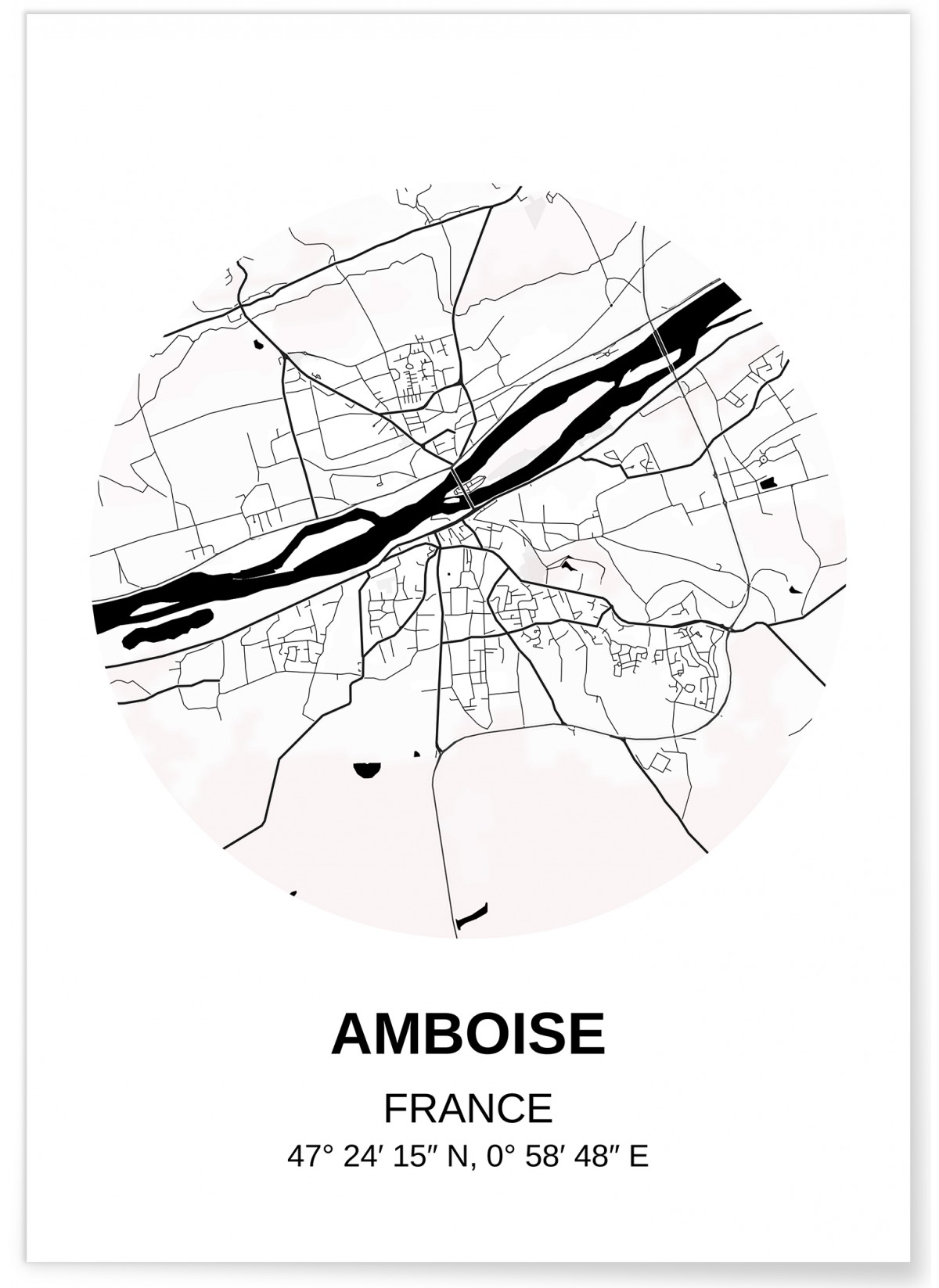 Affiche Carte Amboise
