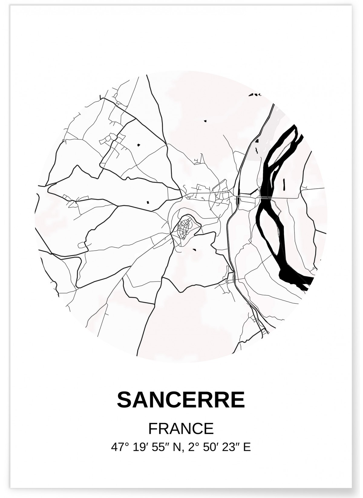 Affiche Carte Sancerre
