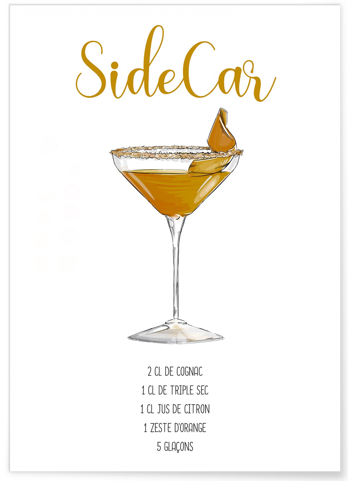 Affiche Cocktail Sidecar
