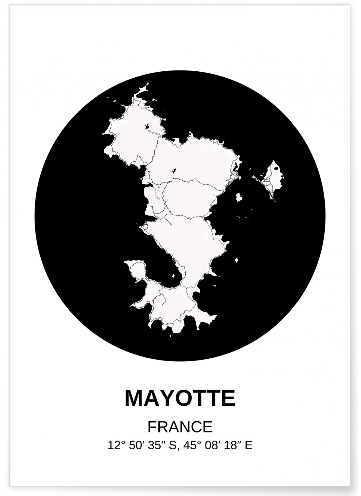 Affiche Carte Mayotte