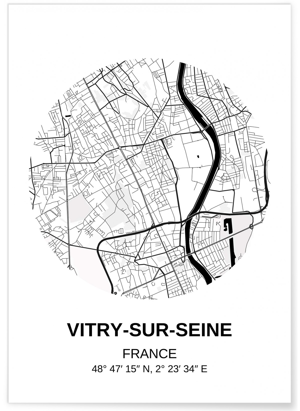 Affiche Carte Vitry-sur-Seine