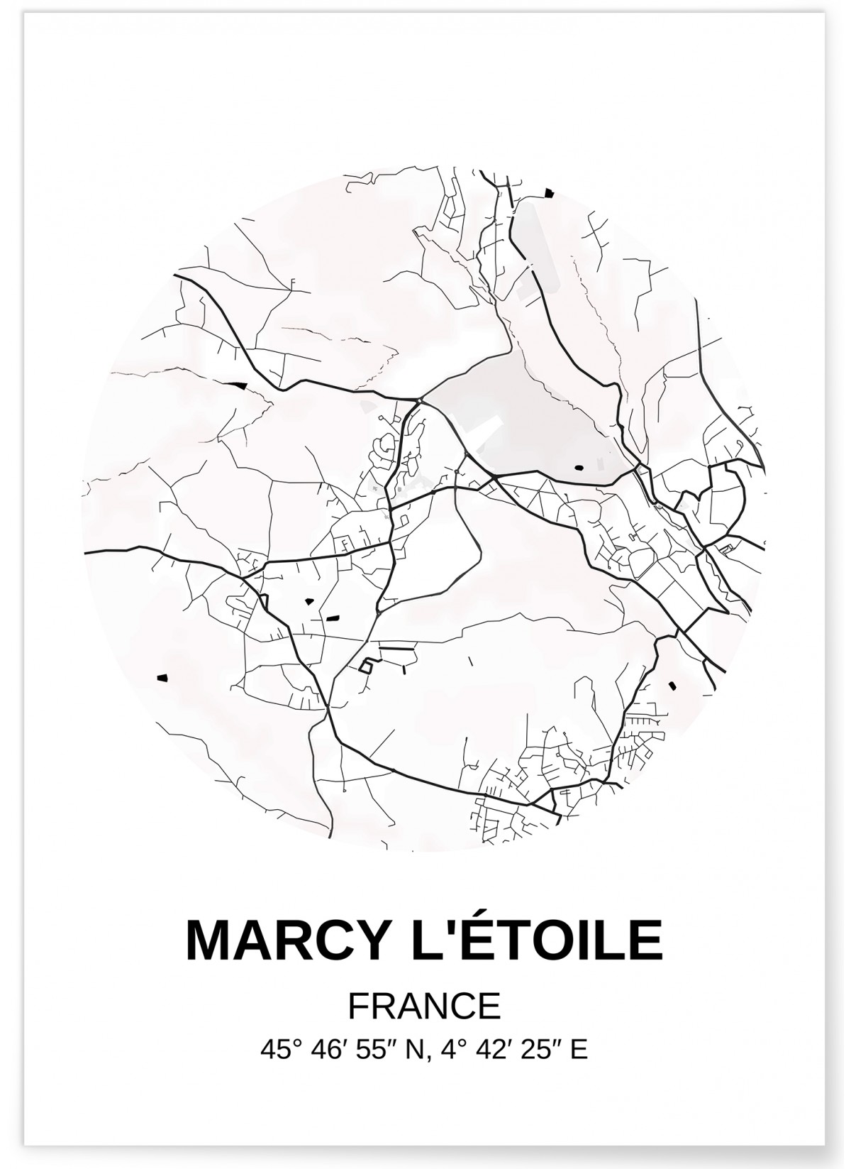 Affiche Carte Marcy L'étoile