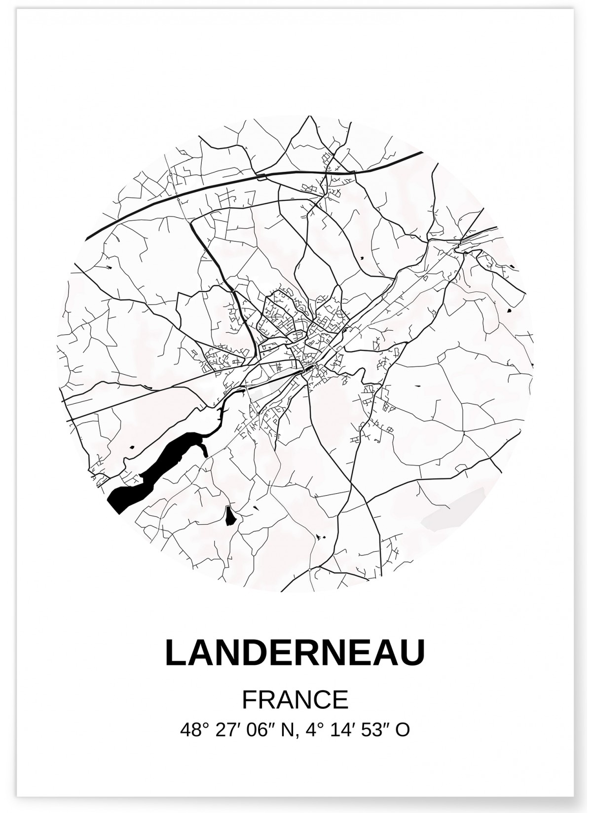 Affiche Carte Landerneau