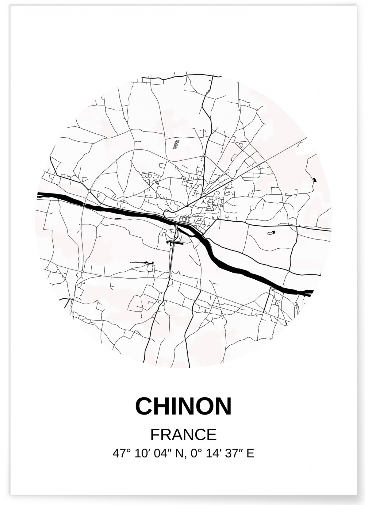 Affiche Carte Chinon