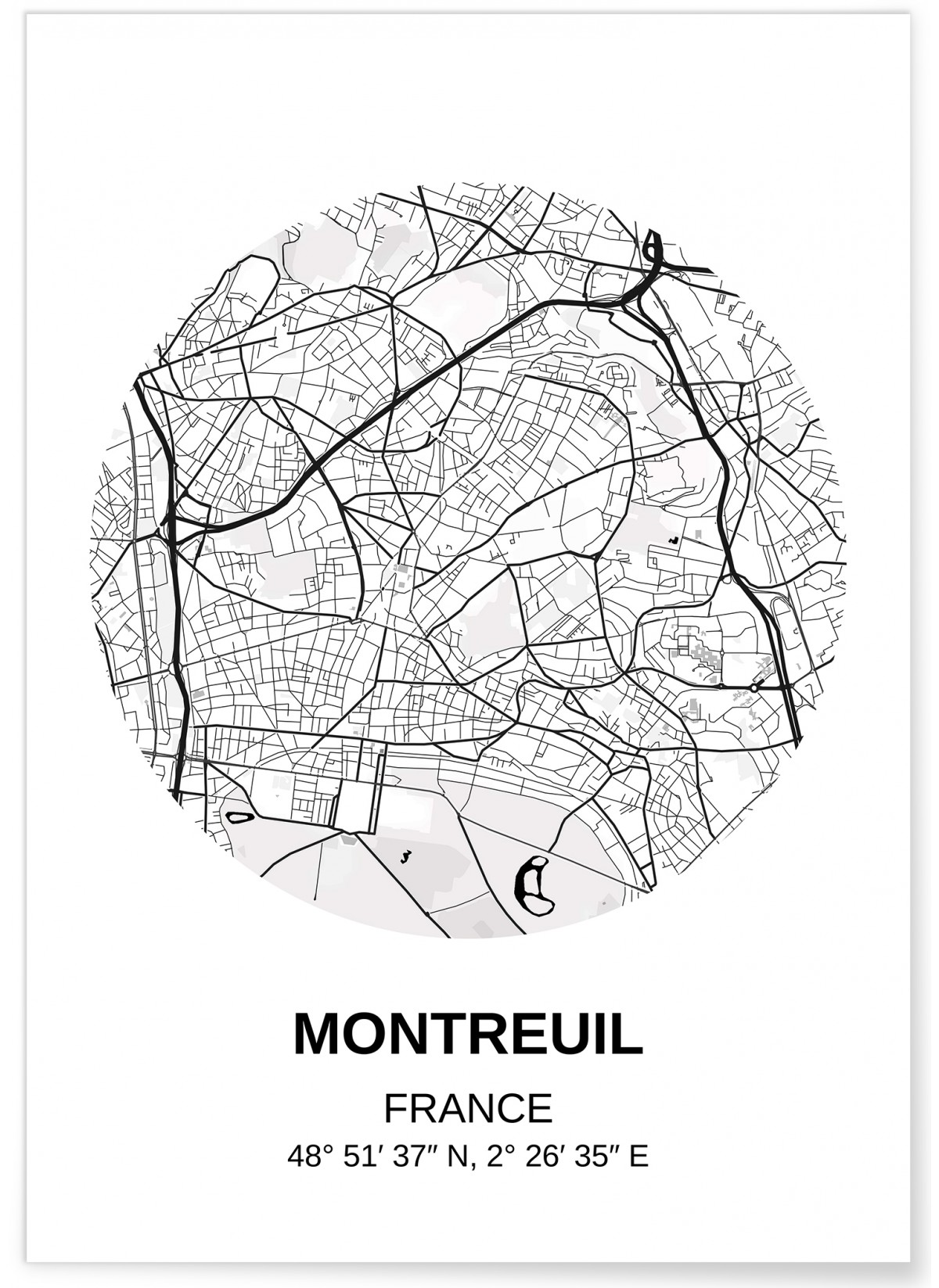 Affiche Carte Montreuil
