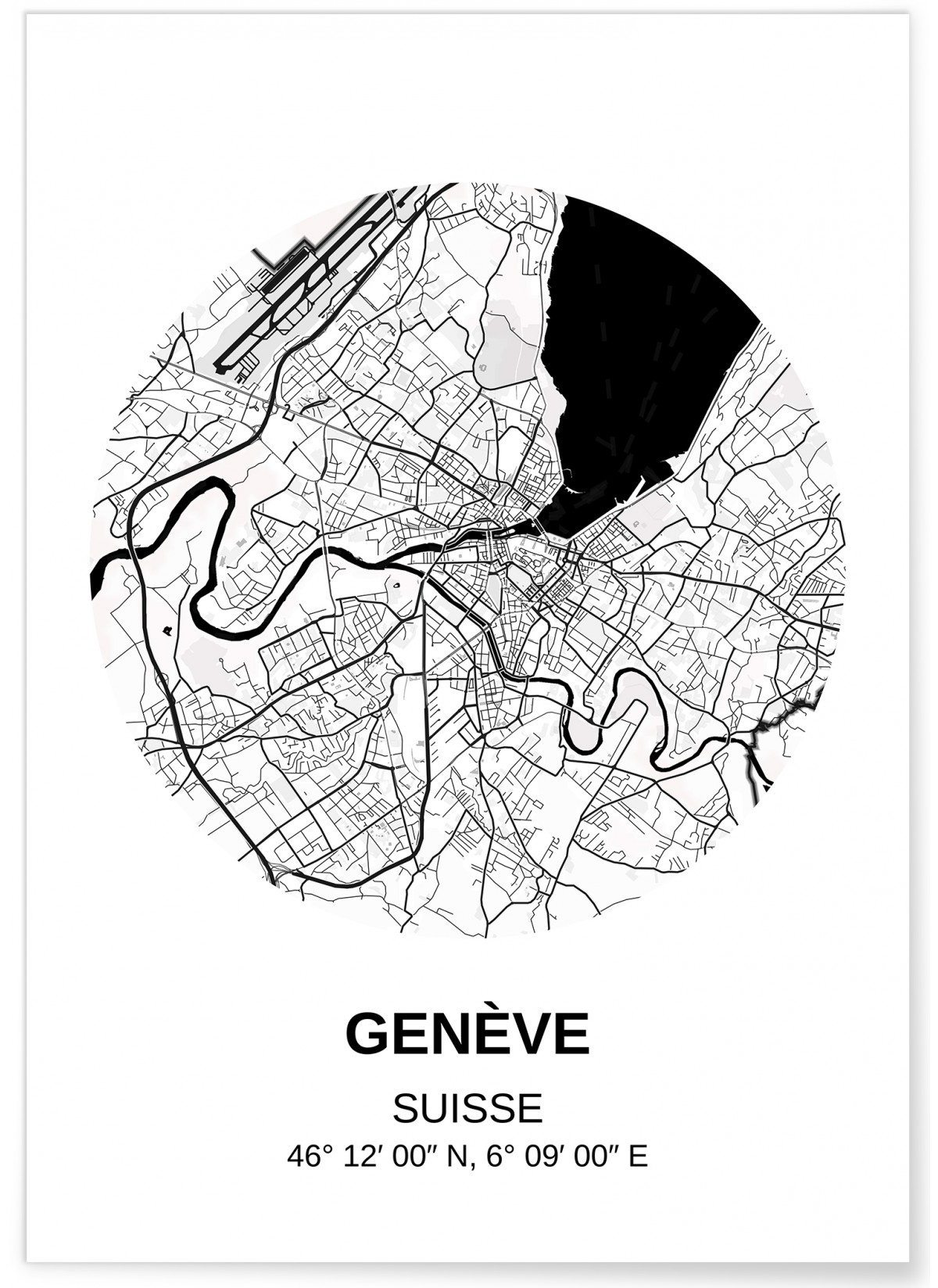 Affiche Carte Genève