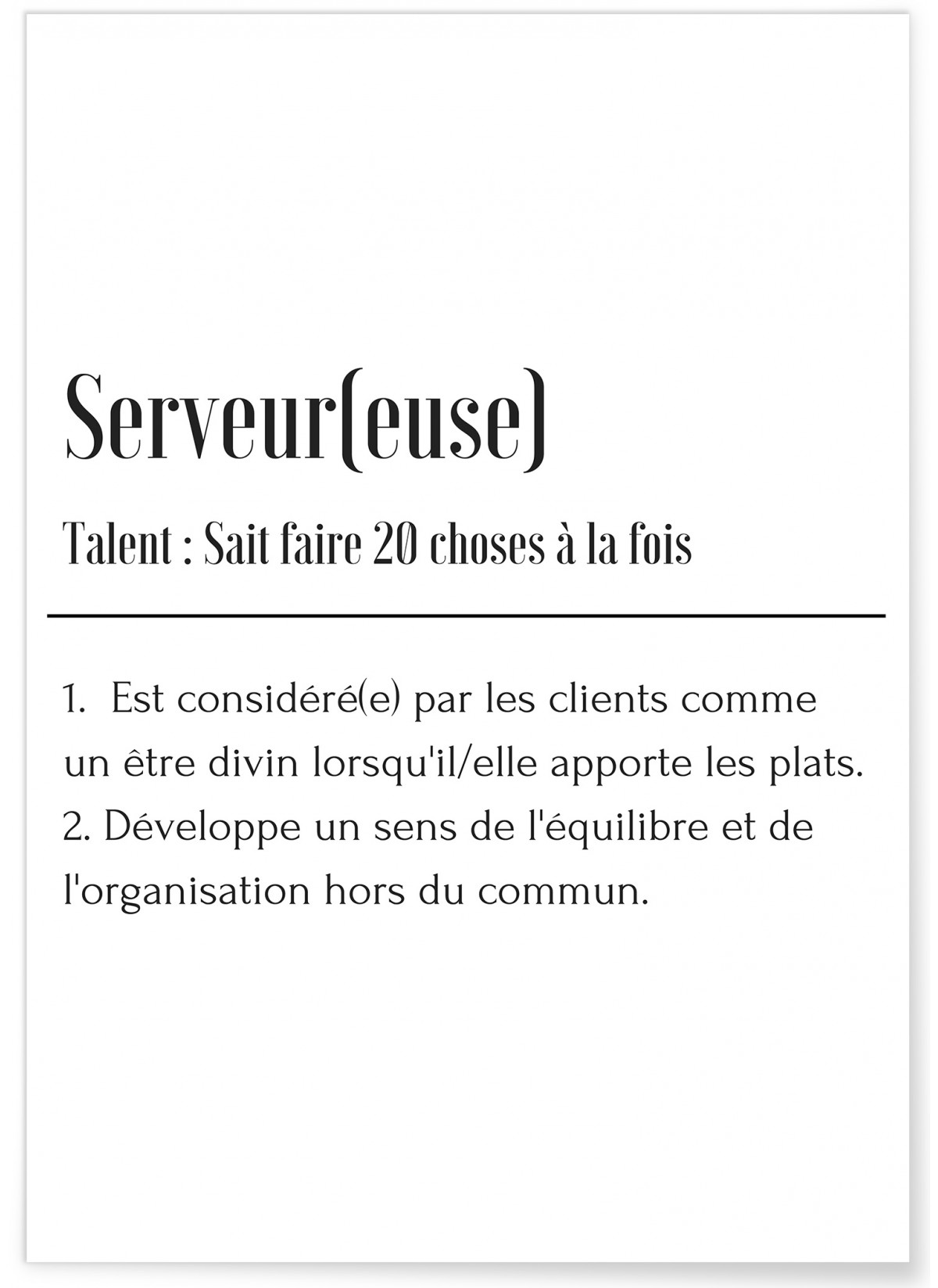 Affiche Définition Serveur