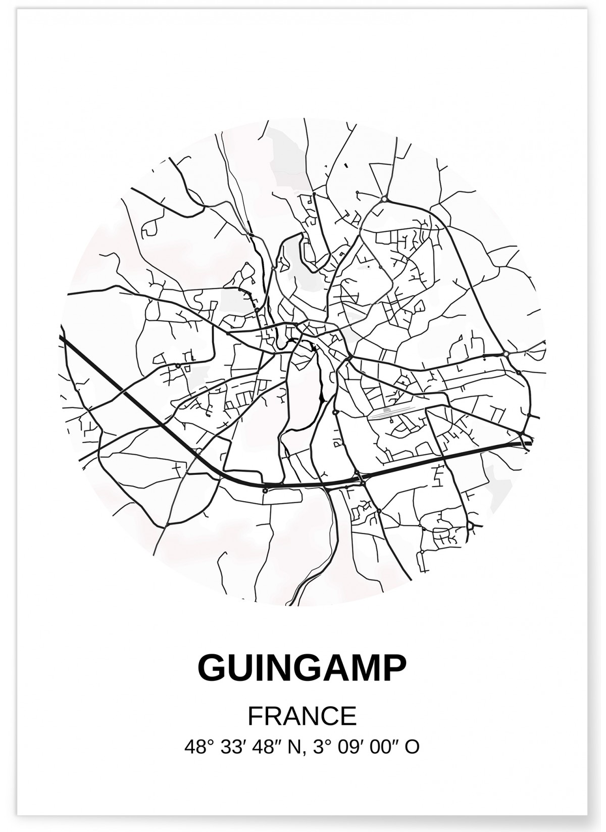 Affiche Carte Guingamp