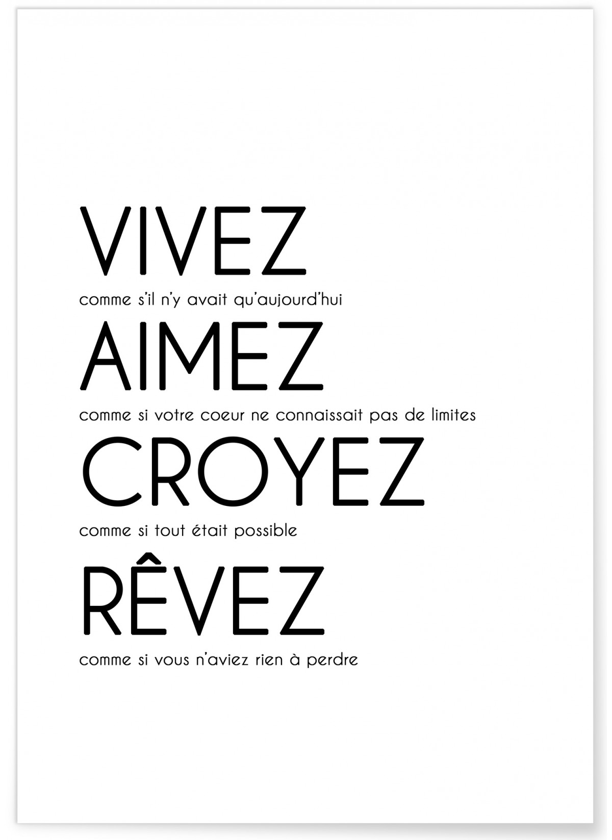 Affiche "Vivez, Aimez, Croyez..."
