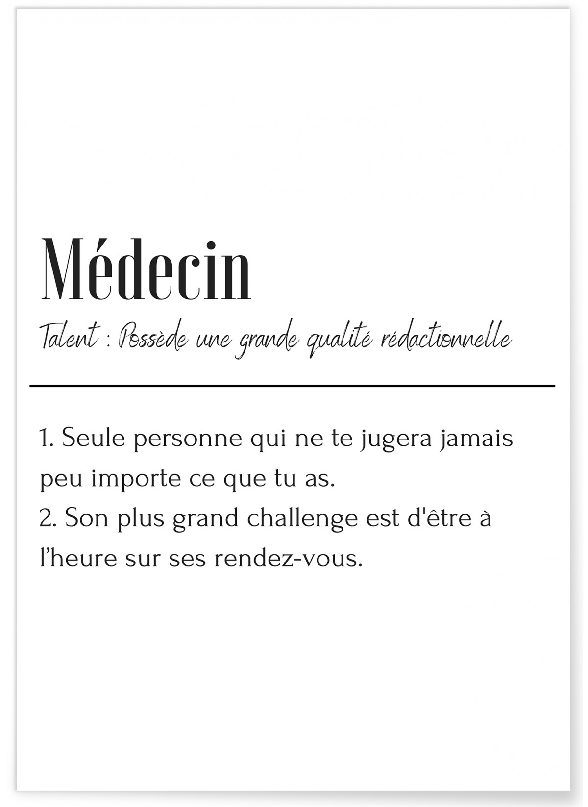 Affiche Définition Médecin