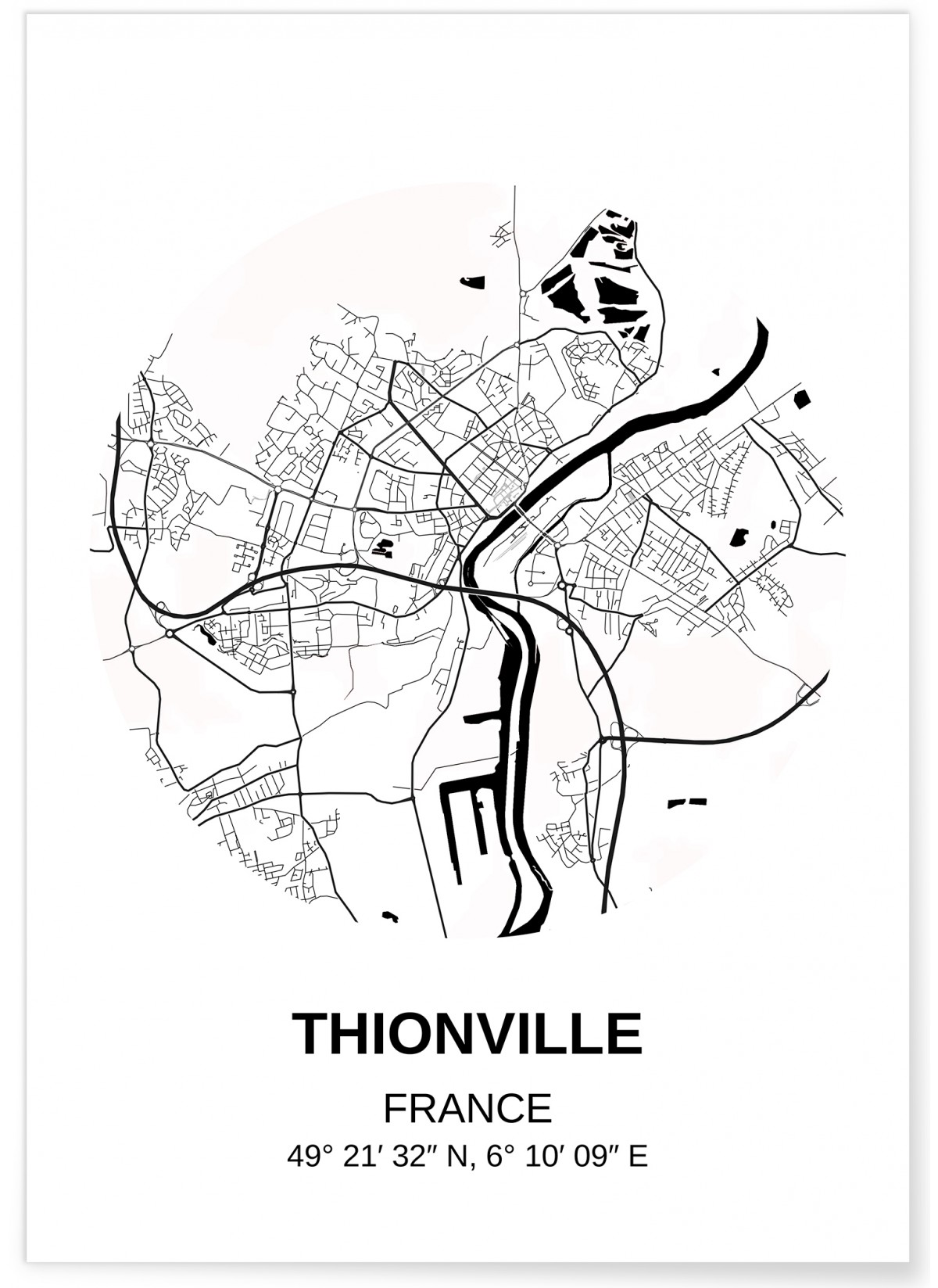 Affiche Carte Thionville