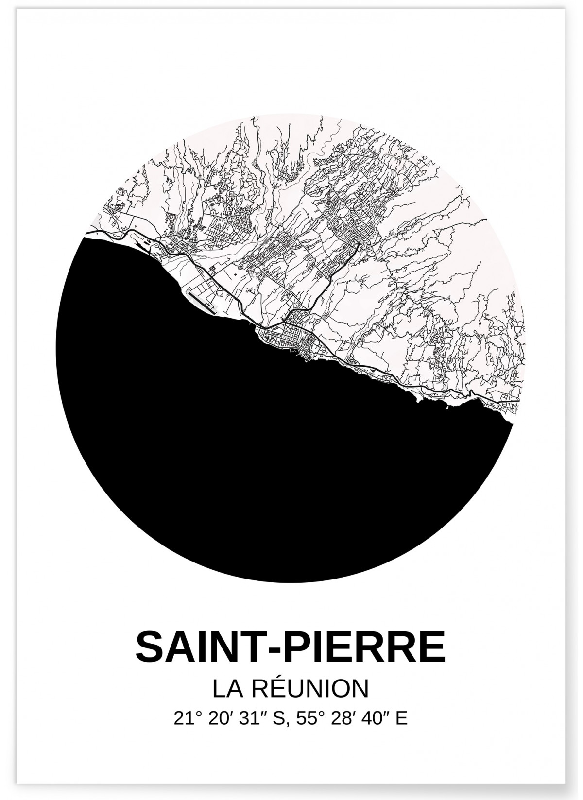 Affiche Carte Saint-Pierre