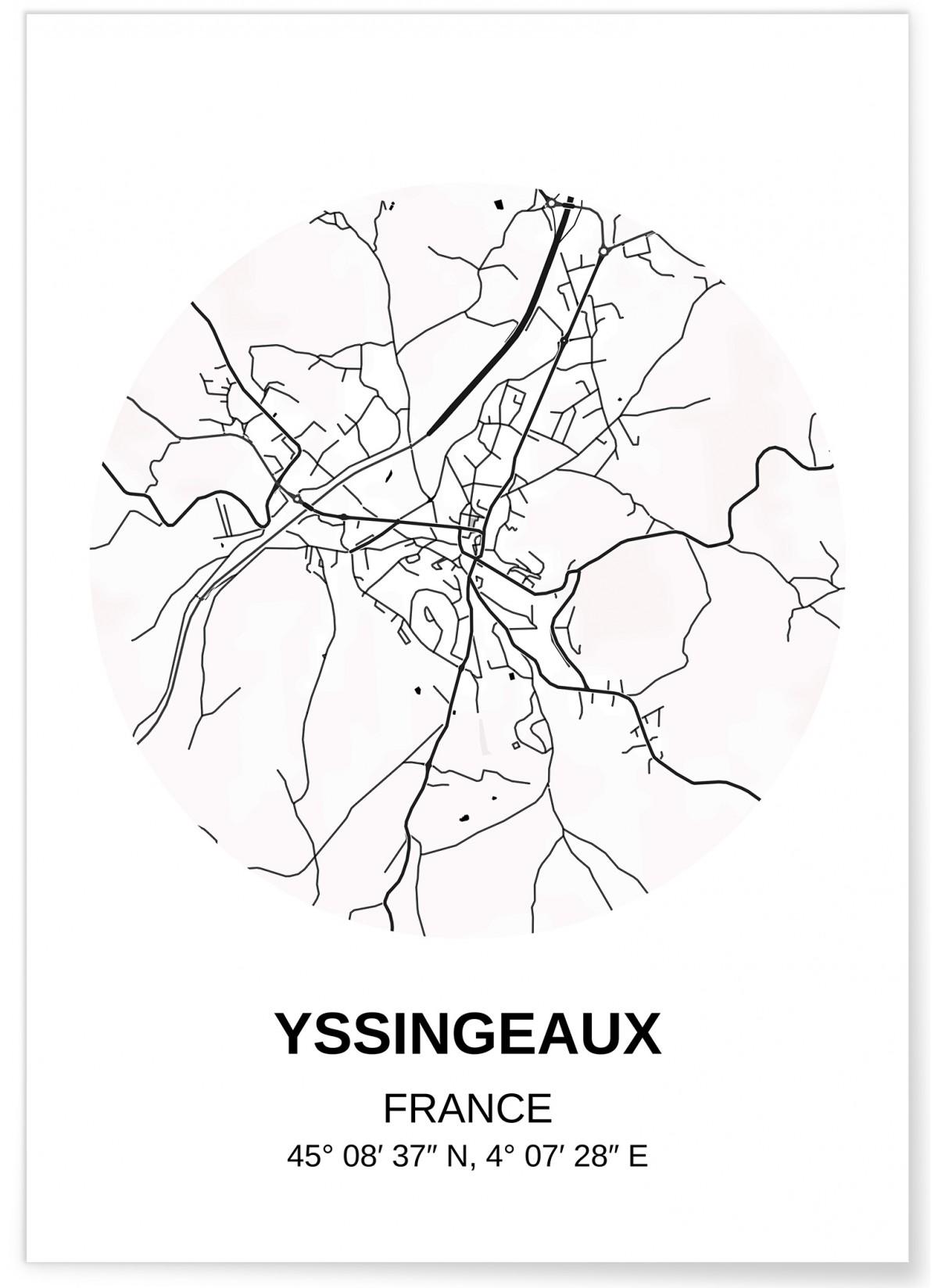 Affiche Carte Yssingeaux