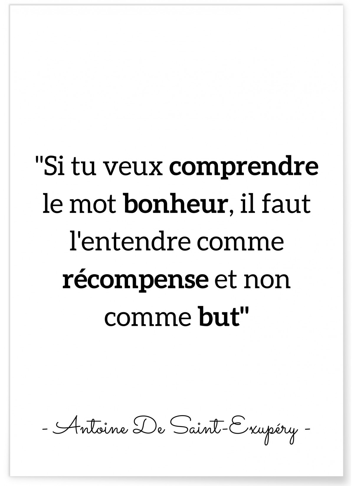 Affiche Antoine Saint-Exupéry : "Si tu veux comprendre..."