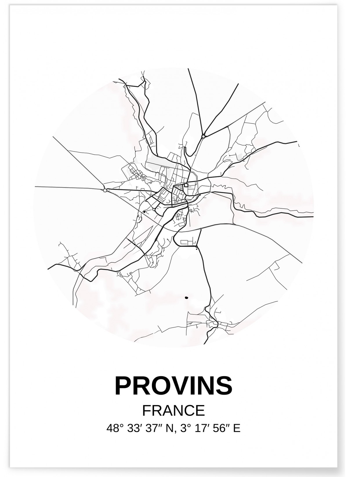 Affiche Carte Provins