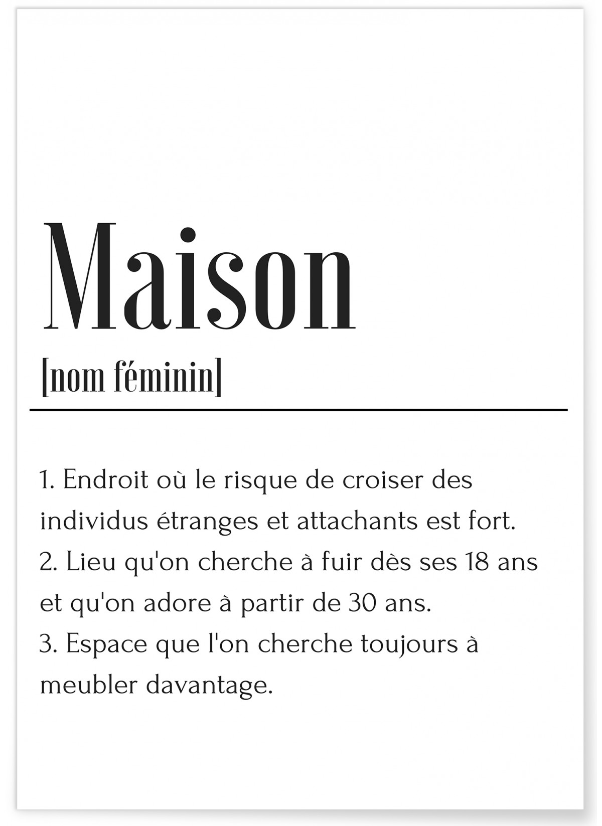 Affiche Définition Maison