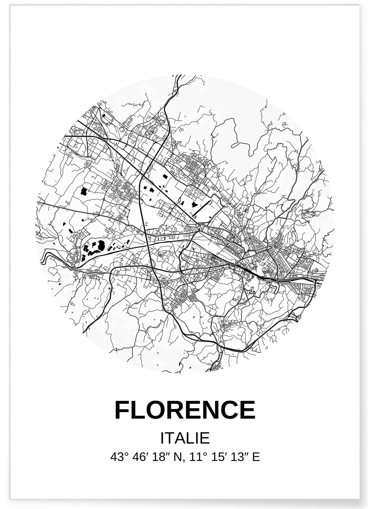 Affiche Carte Florence
