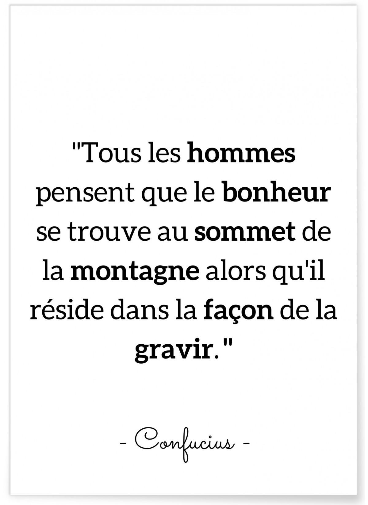 Affiche Confucius "Tous les hommes pensent..."