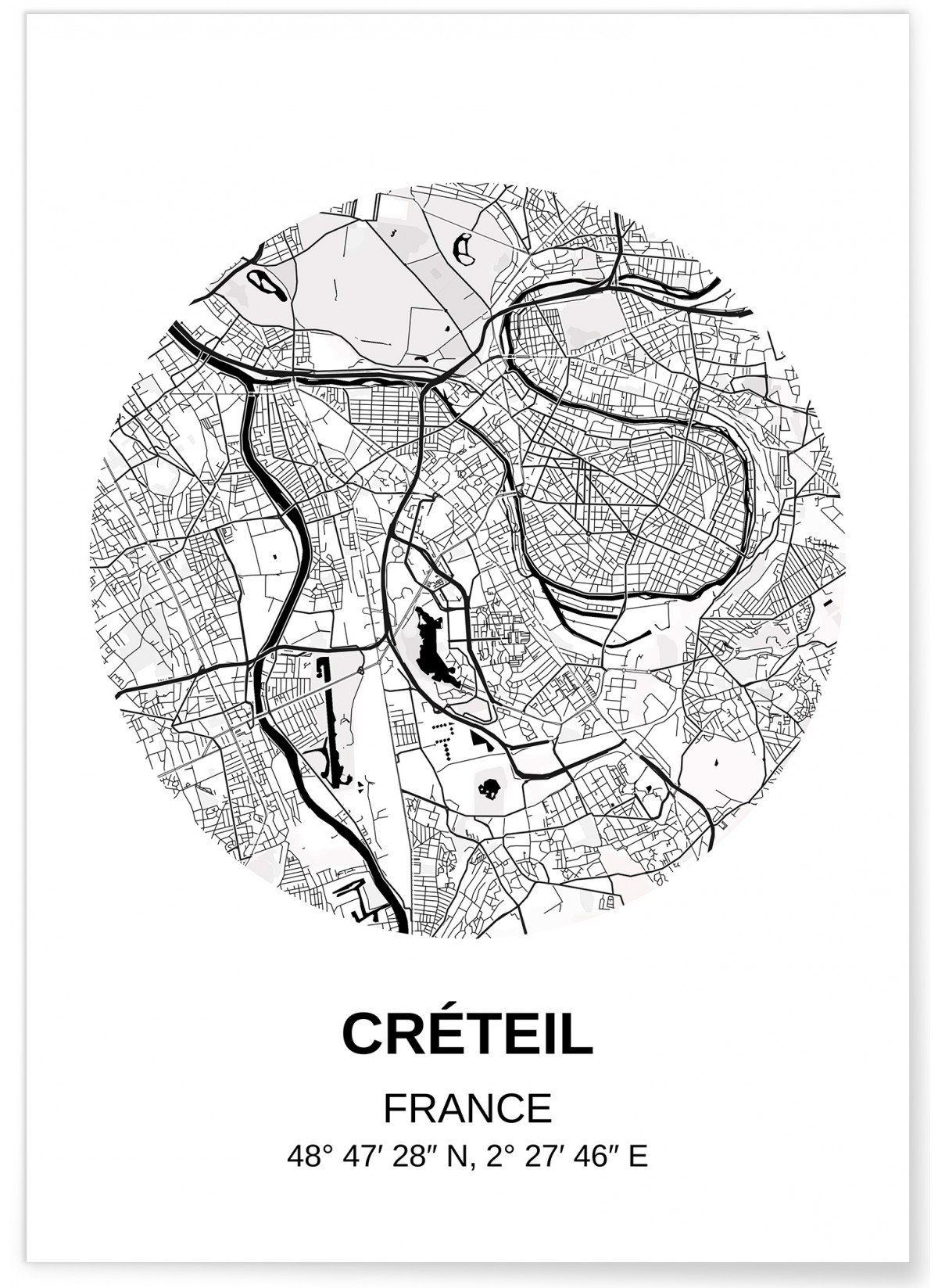 Affiche Carte Créteil