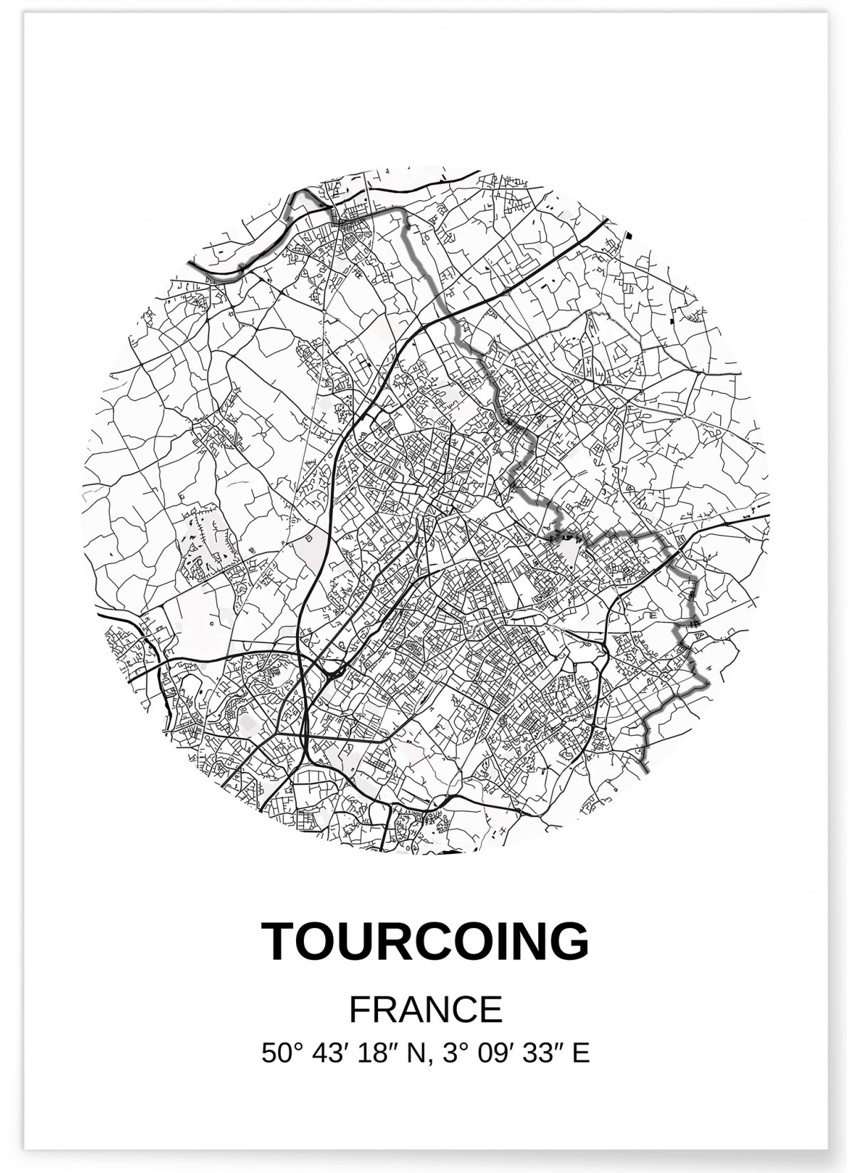 Affiche Carte Tourcoing