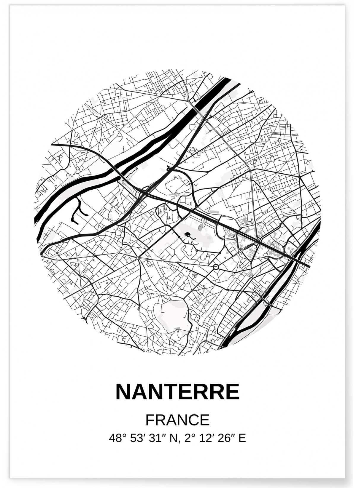 Affiche Carte Nanterre