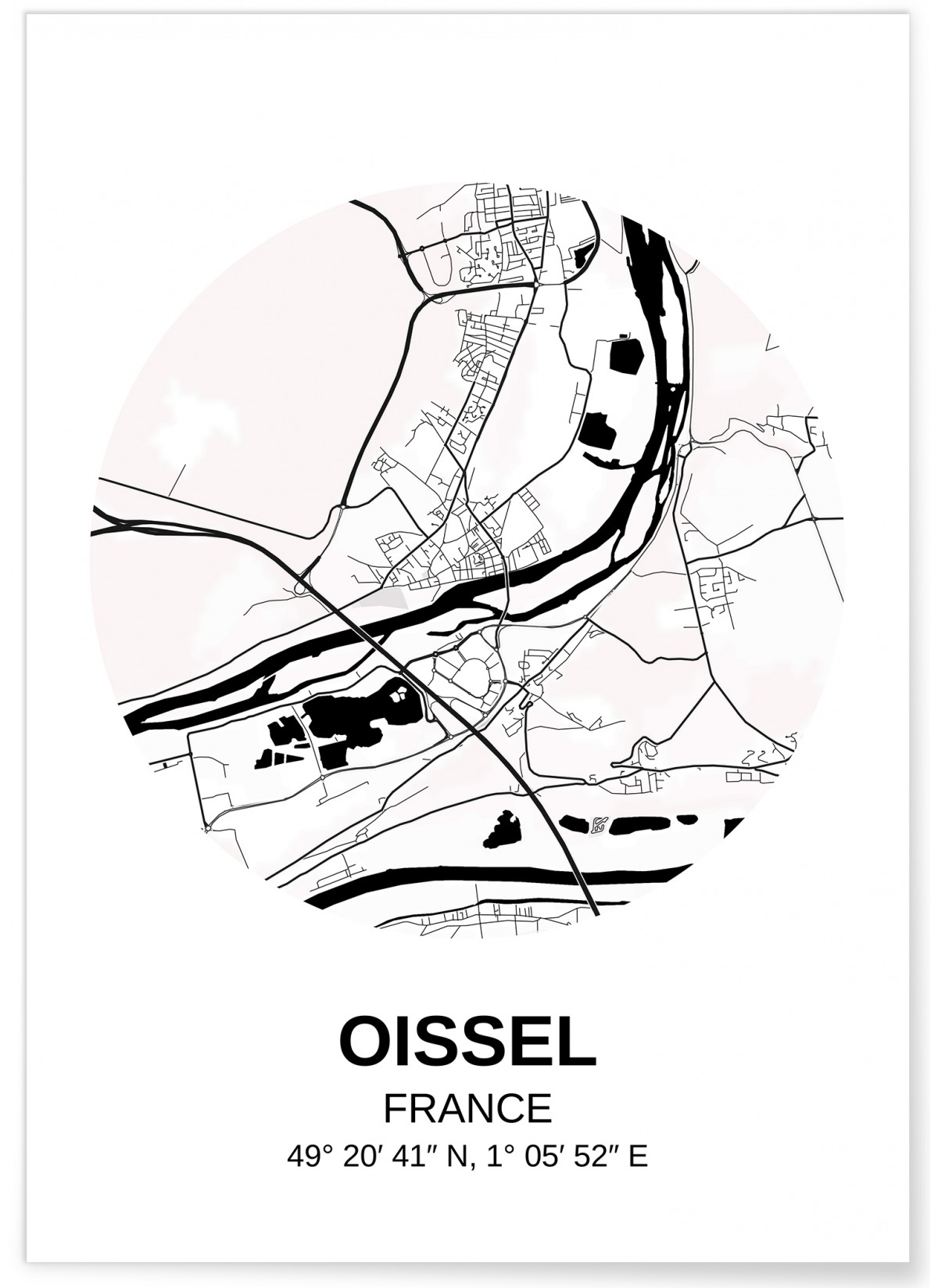 Affiche Carte Oissel