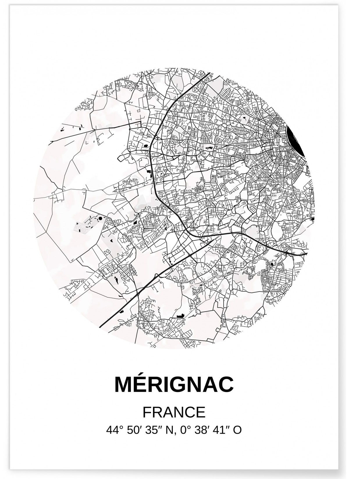 Affiche Carte Mérignac