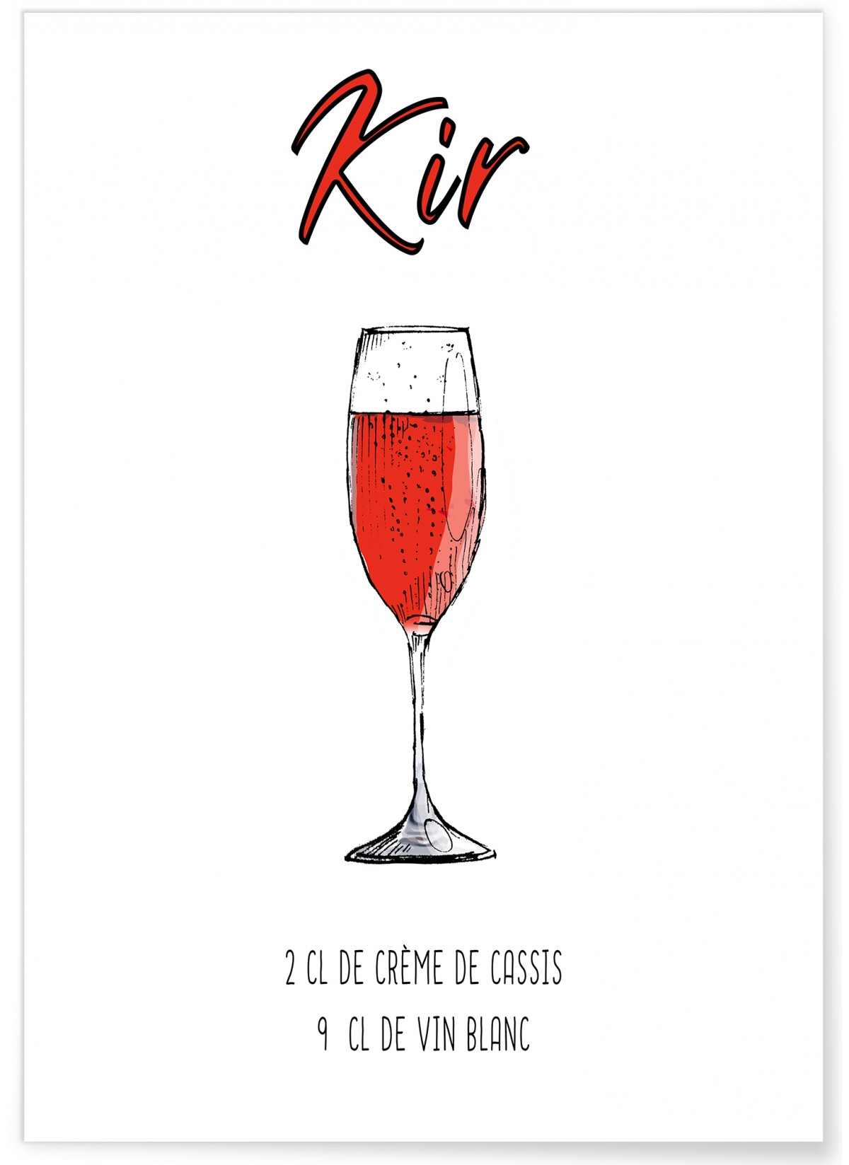 Affiche Cocktail Kir