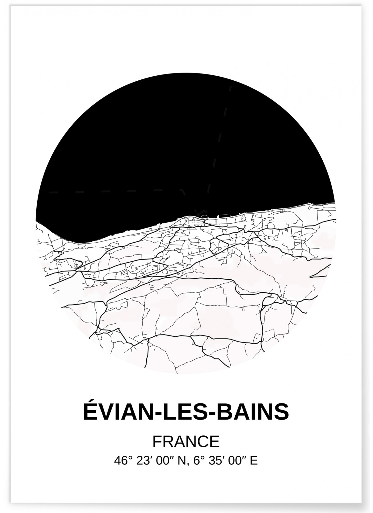 Affiche Carte Évian-les-Bains