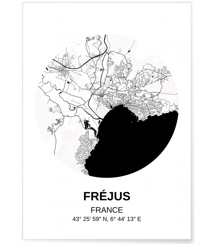 Affiche Carte Fréjus