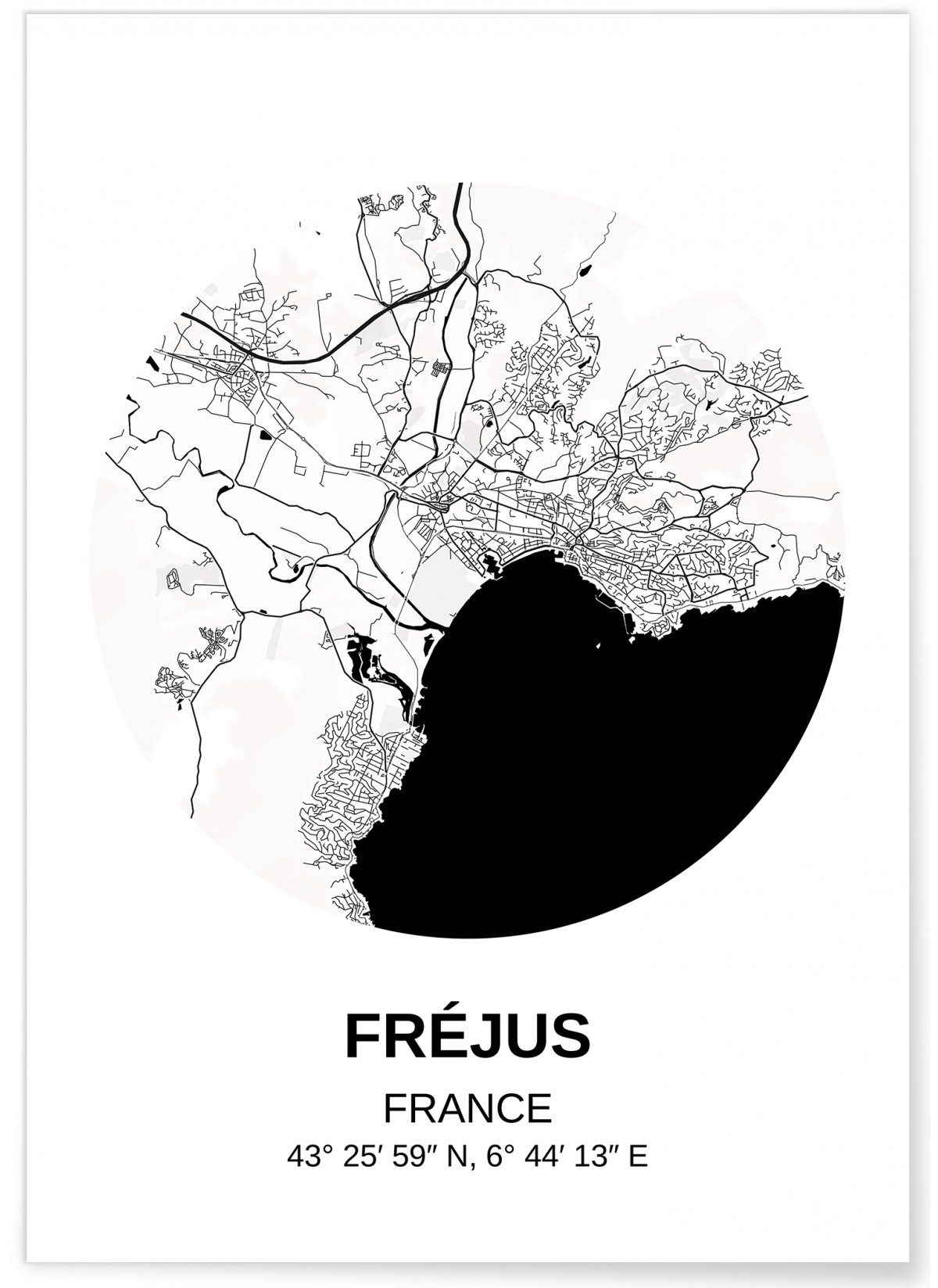 Affiche Carte Fréjus