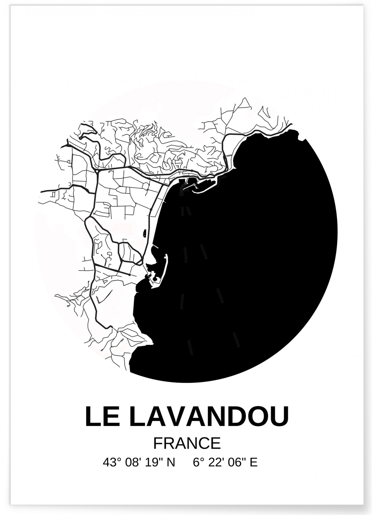 Affiche Carte Le Lavandou
