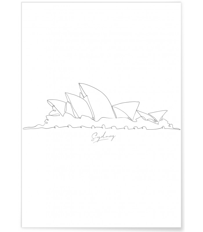 Affiche Line Art Sydney