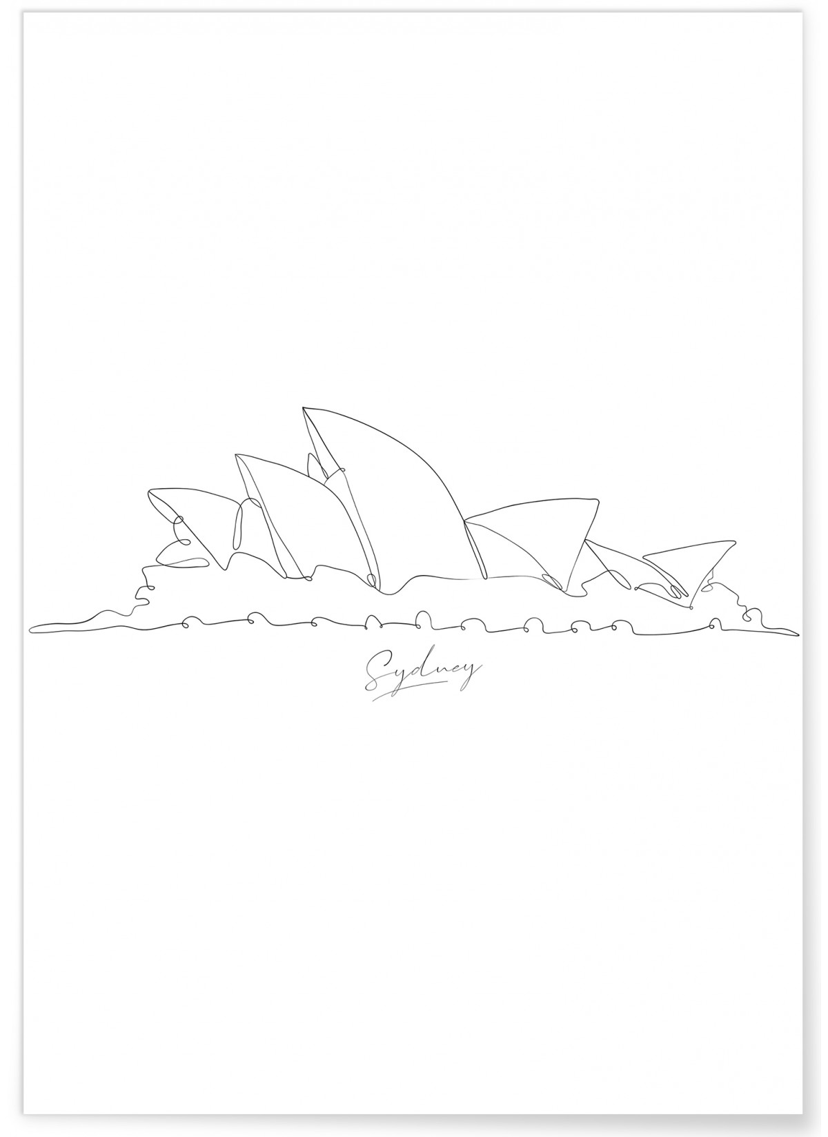 Affiche Line Art Sydney