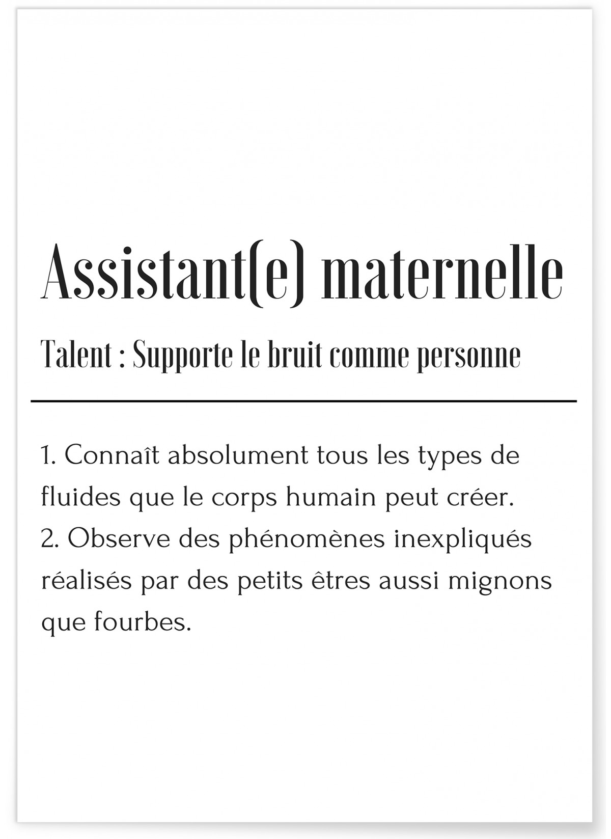 Affiche Définition Assistant(e) maternelle