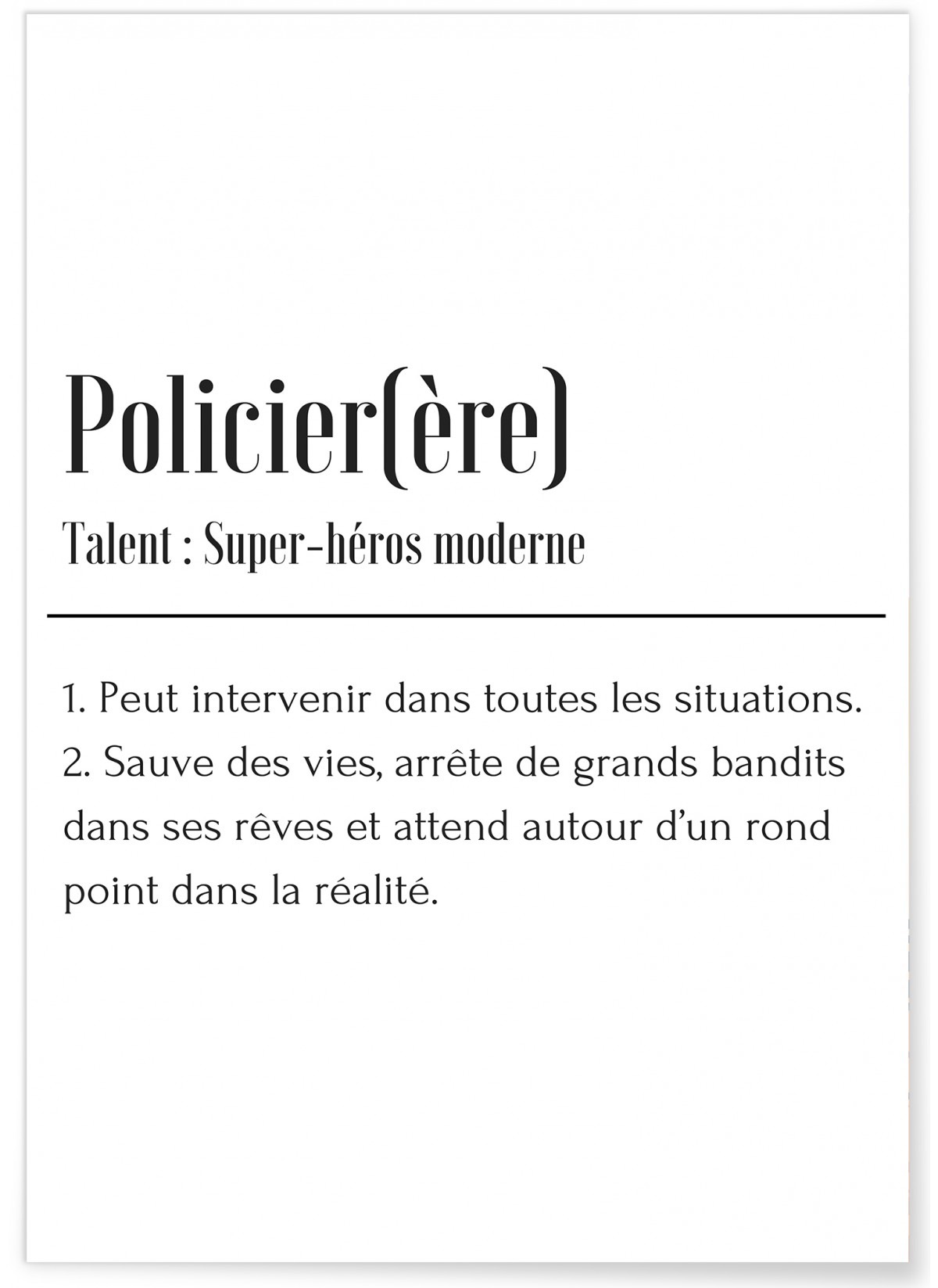 Affiche Définition Policier