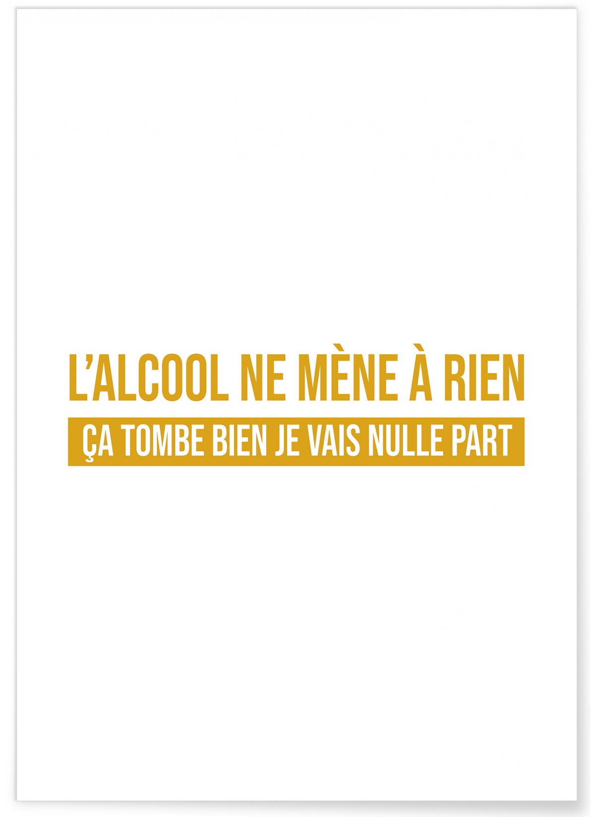 Affiche "L'alcool mène à rien..."