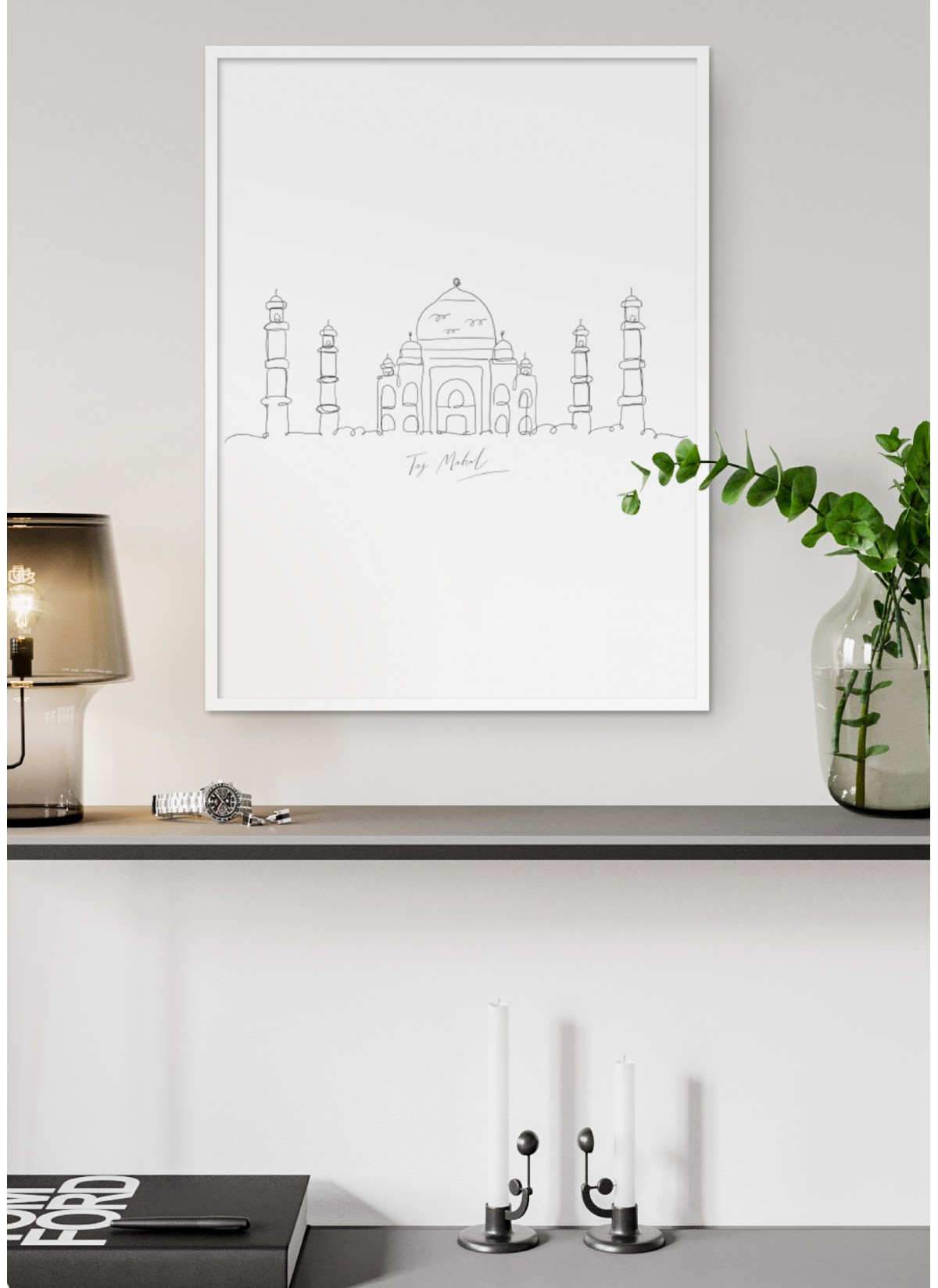 Affiche Line Art Taj Mahal