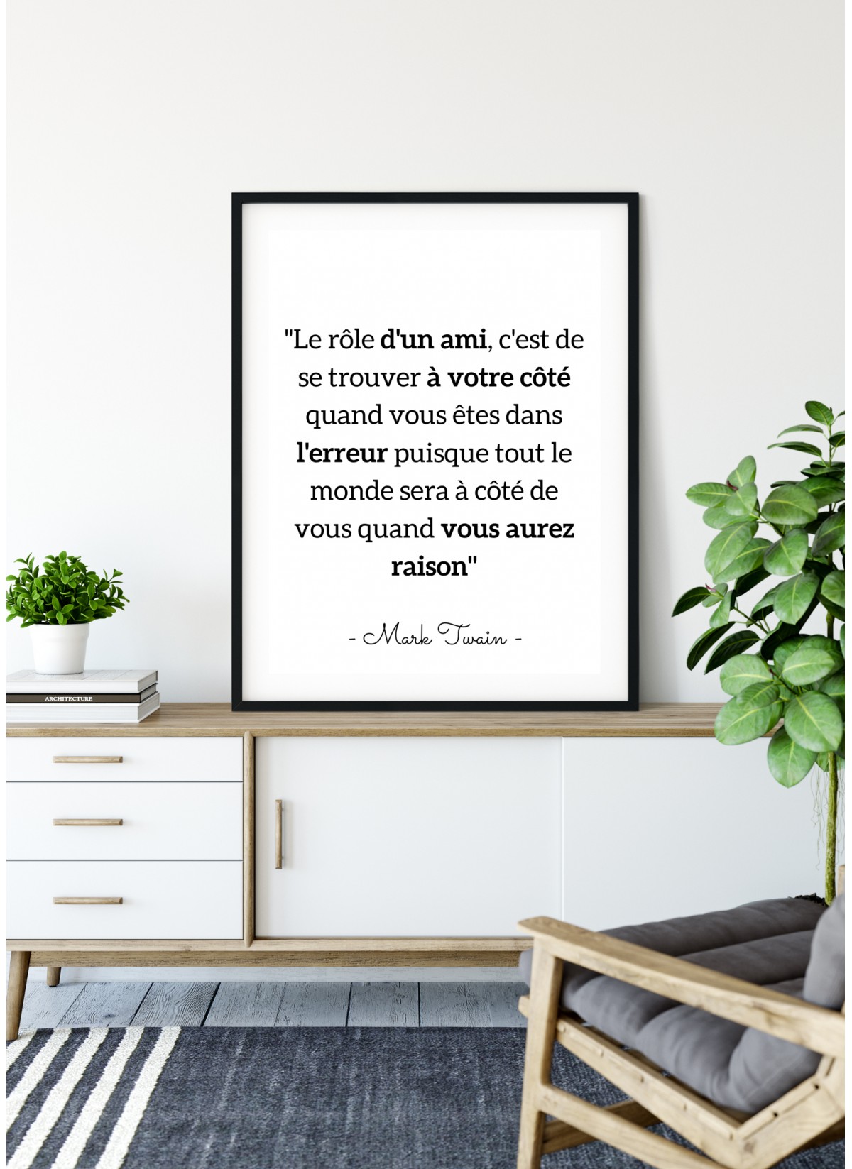 Affiche Mark Twain : "Le rôle d'un ami..."