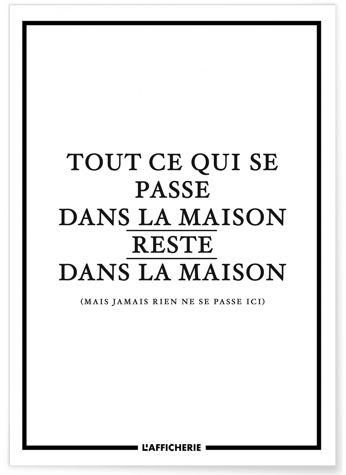 Affiche "Tout ce qui se passe dans la maison..."