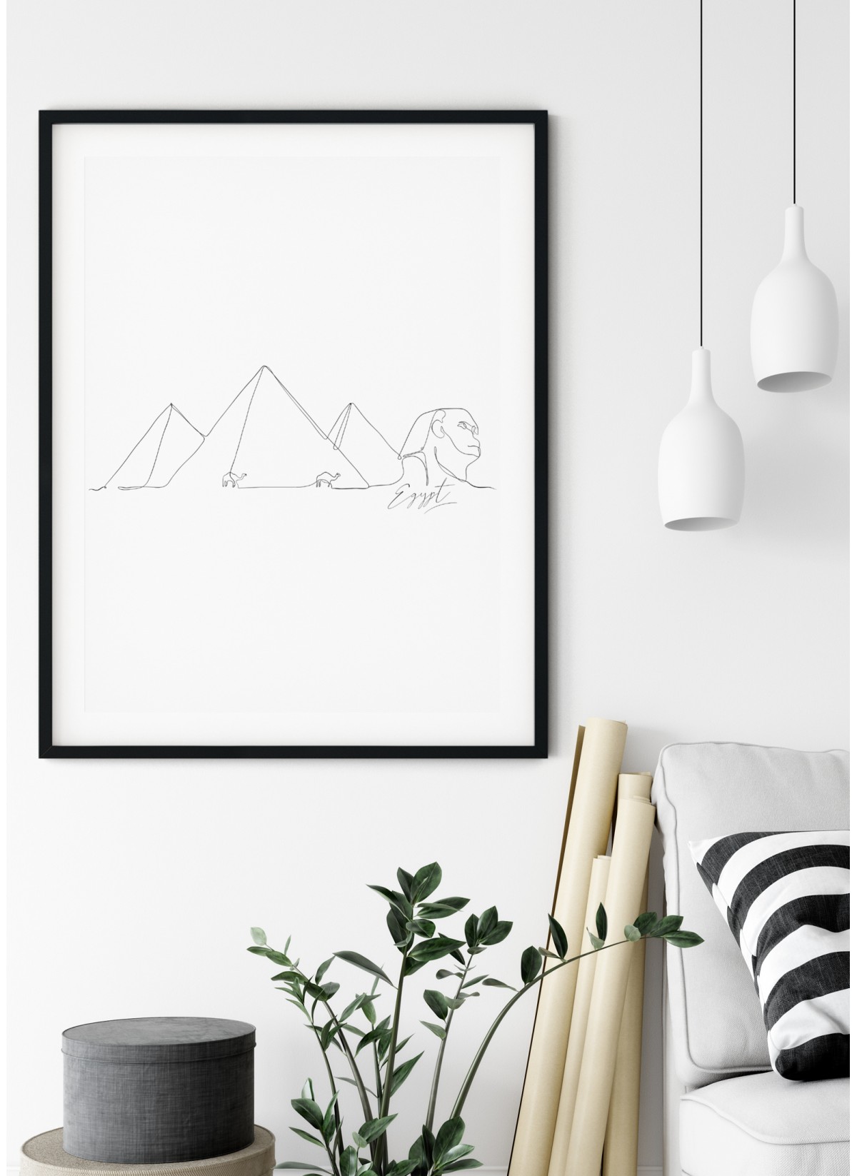 Affiche Line Art Egypte