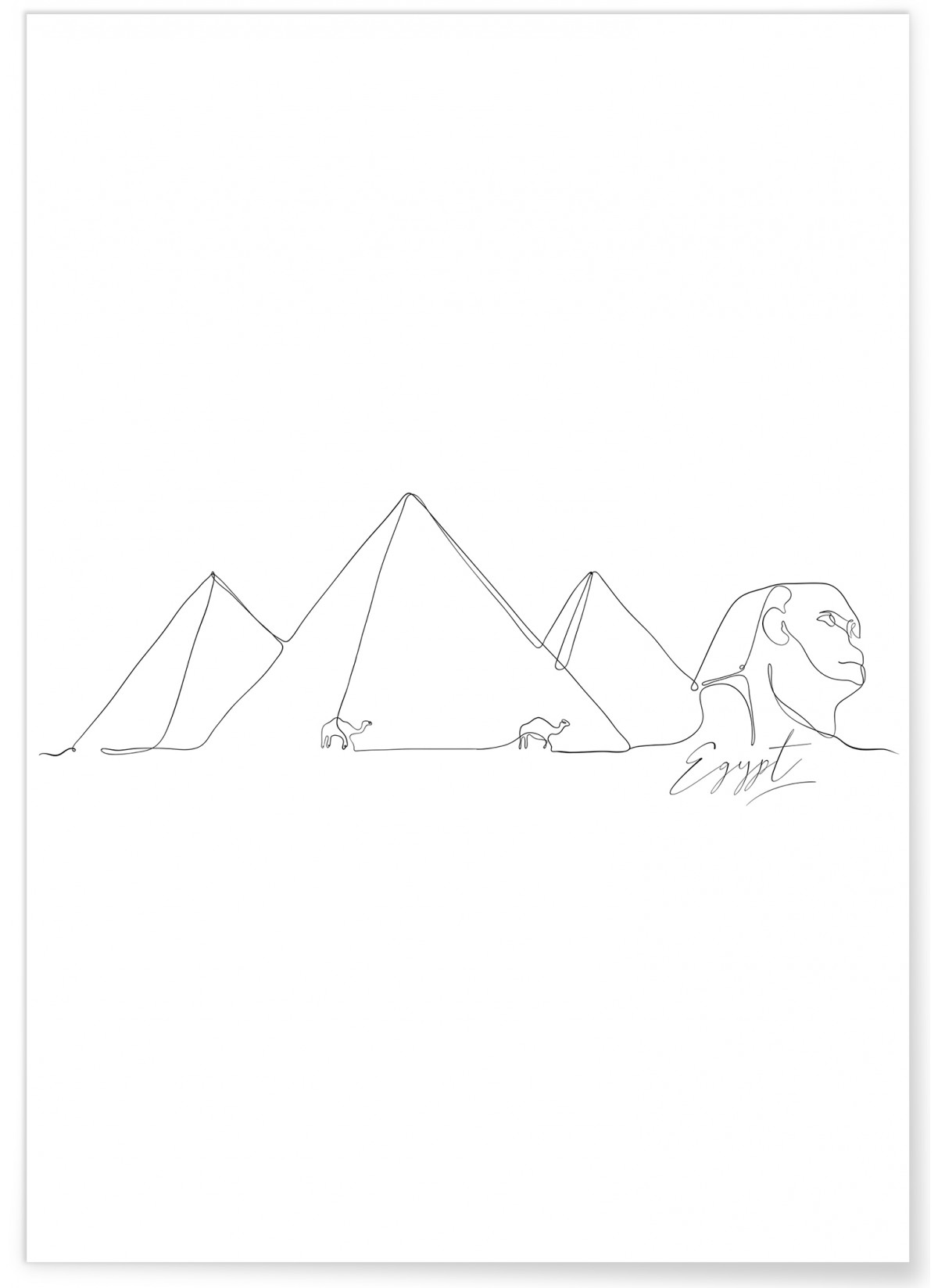 Affiche Line Art Egypte