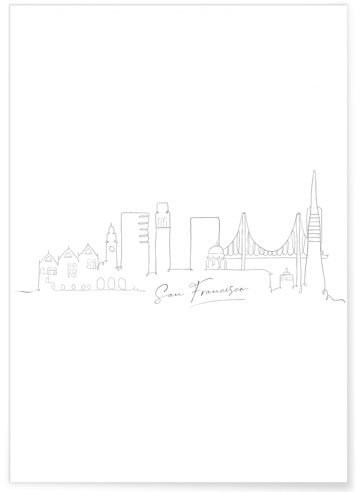 Affiche Line Art San Francisco