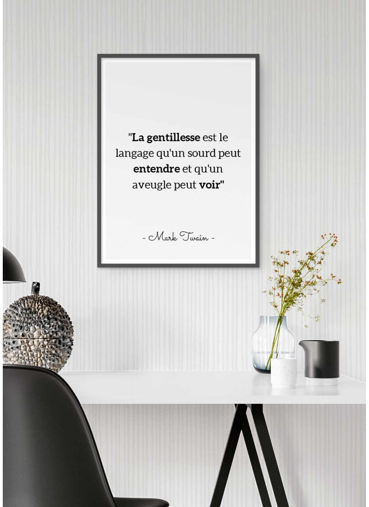 Affiche Mark Twain : "La gentillesse est le language..."