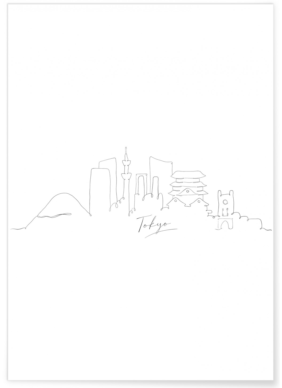 Affiche Line Art Tokyo