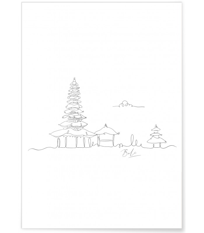 Affiche Line Art Bali
