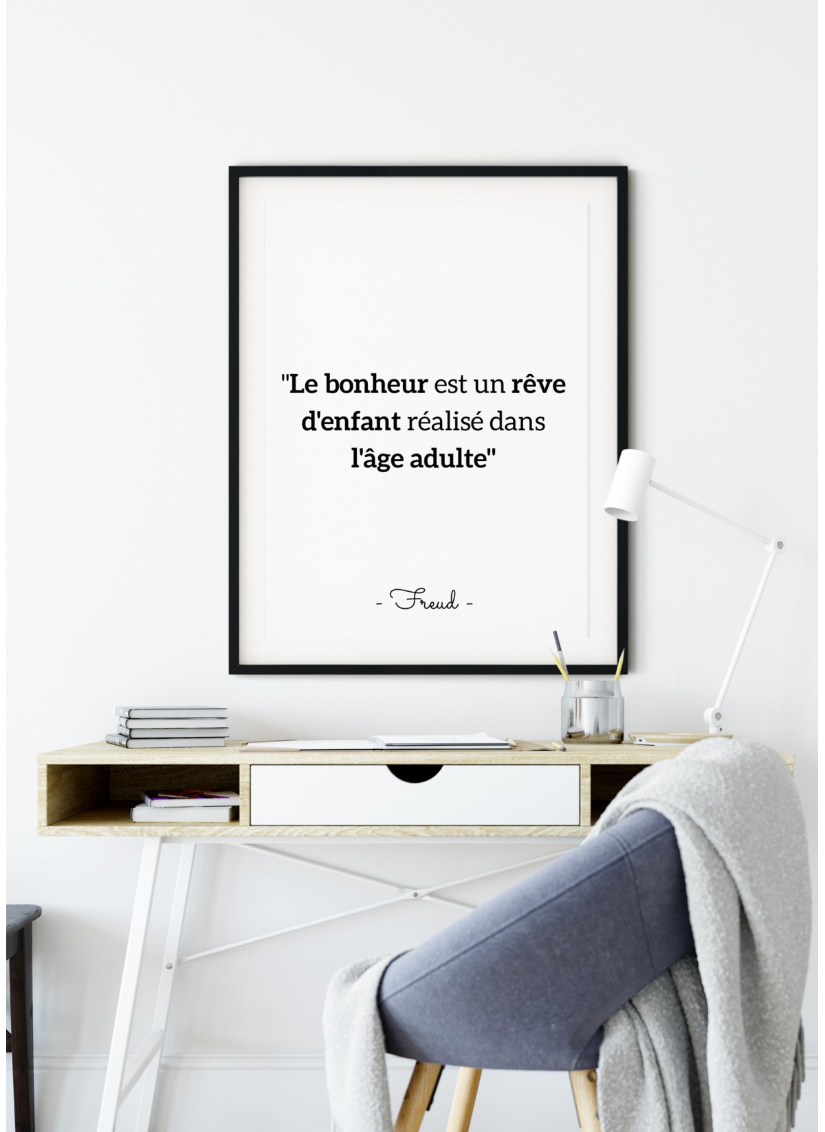 Affiche Freud : "Le bonheur est un rêve..."