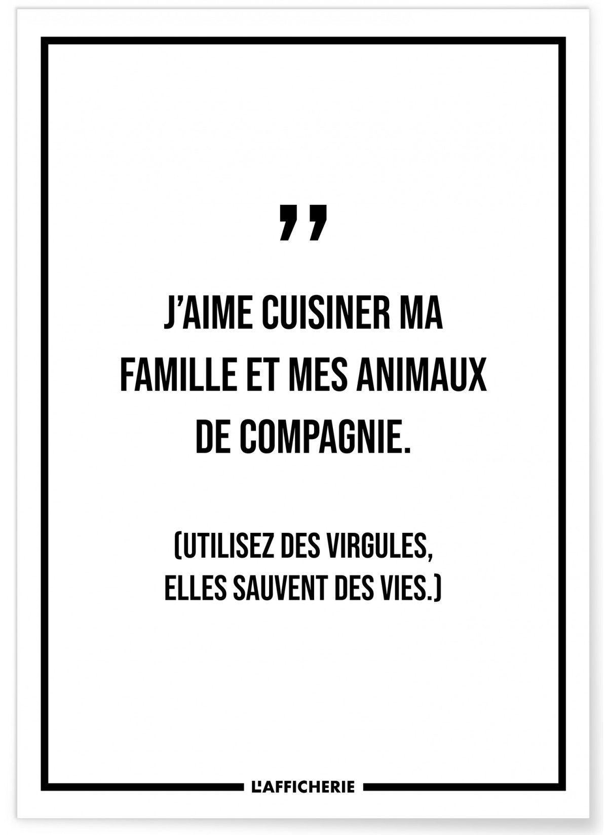 Affiche "J'aime cuisiner..."