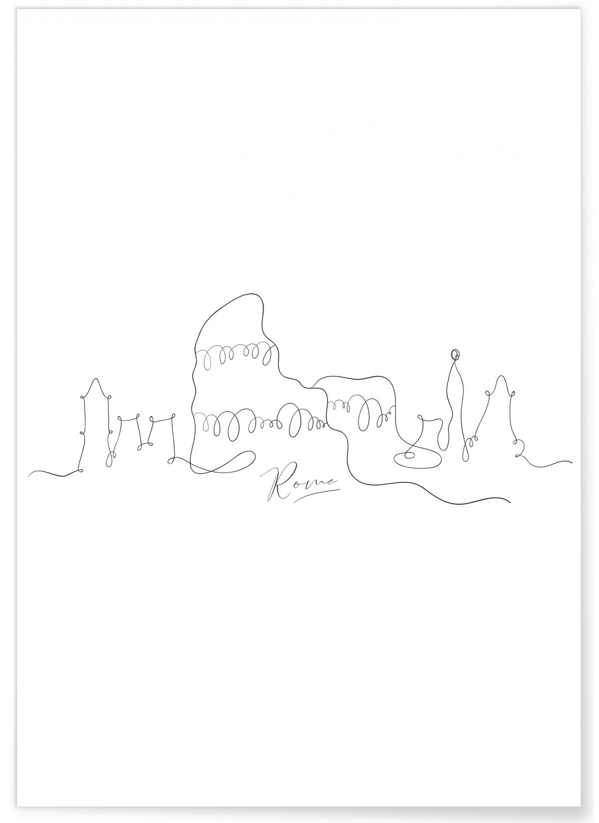Affiche Line Art Rome