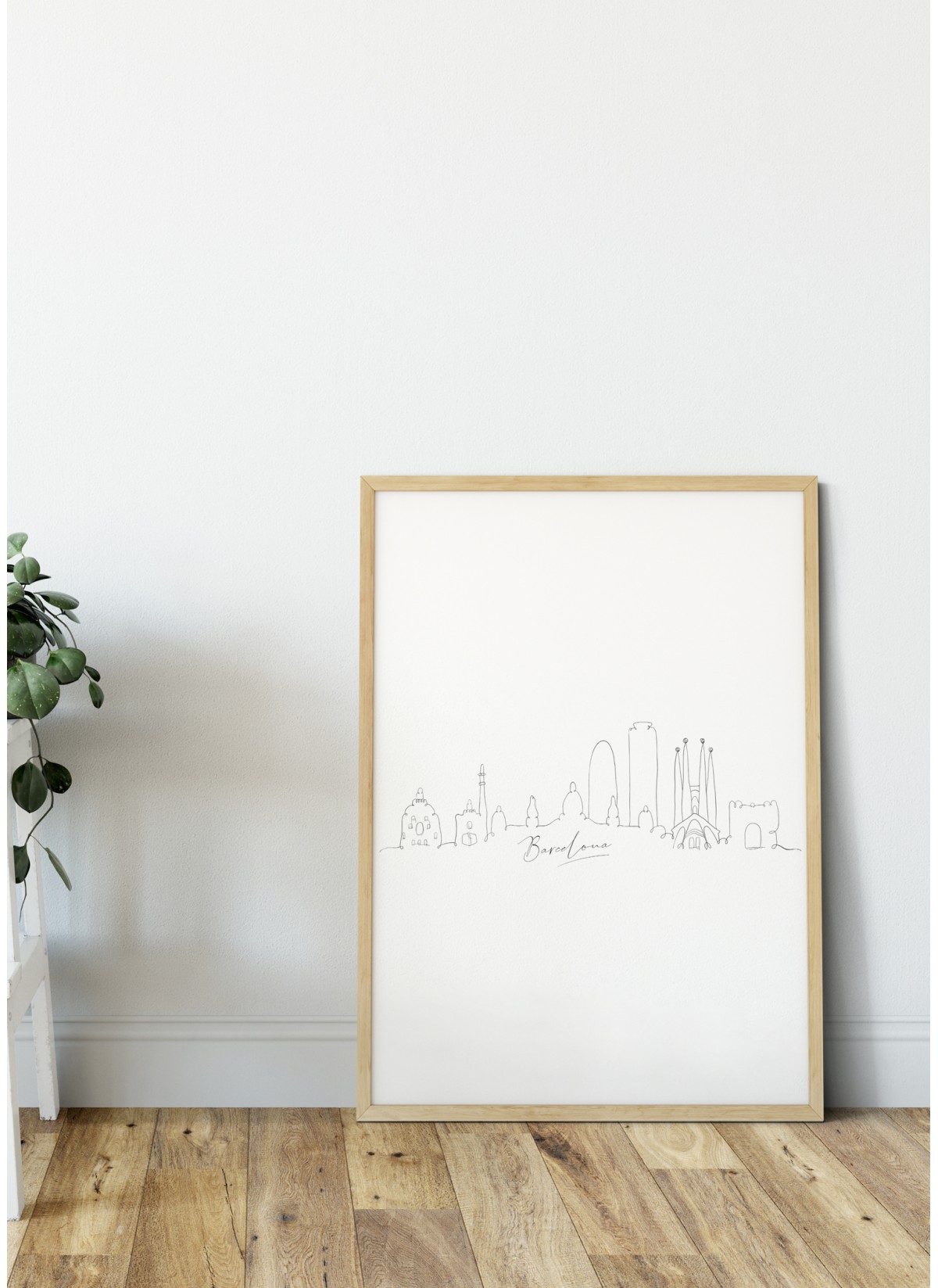 Affiche Line Art Barcelone